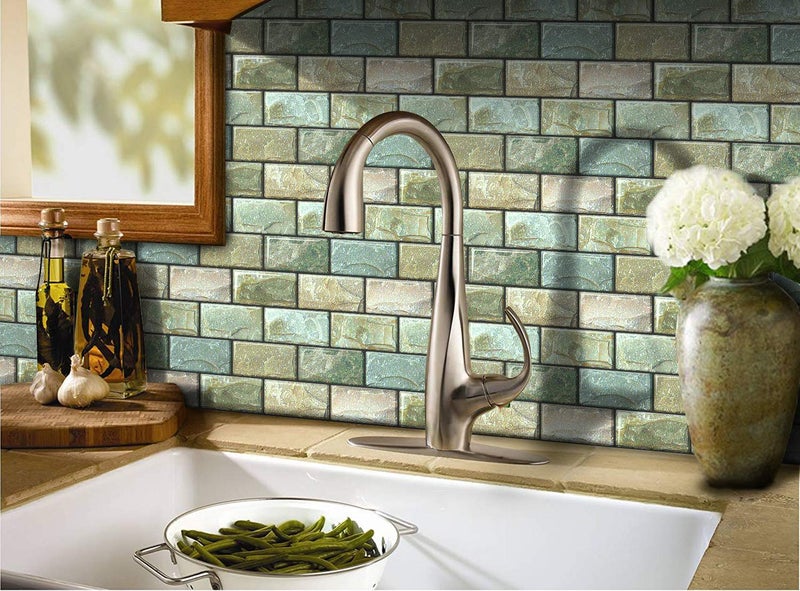 Uoisaiko Peel and Stick Tile Subway Brick Backsplash - 10 Sheets, 10""x10.6"" Tiles for Kitchen Wall - Image 2